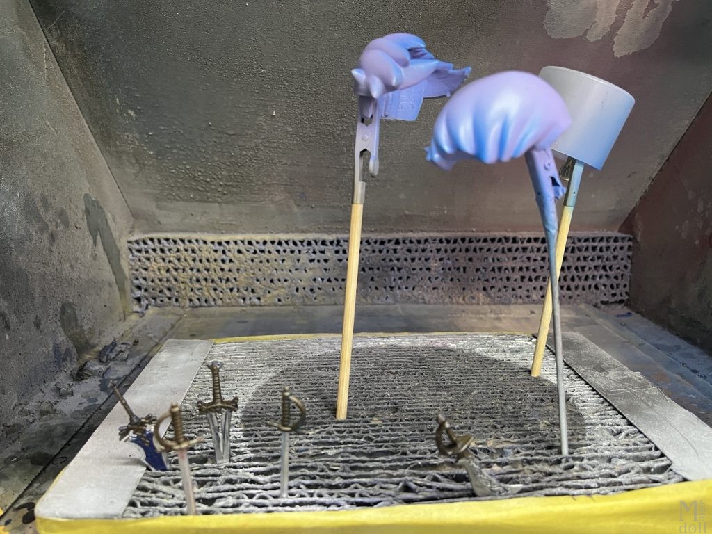 初エアブラシ～乾燥中